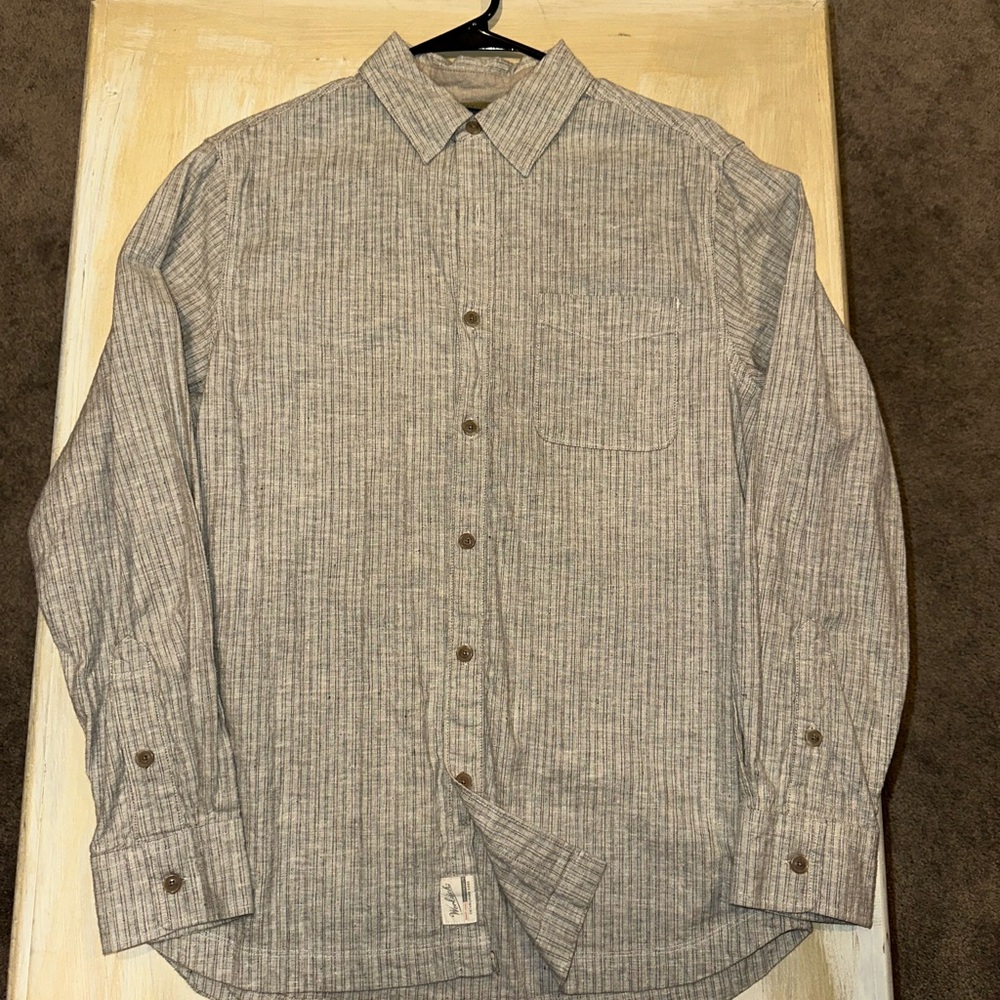 Woolrich Gray Casual Button Down Shirt Lightweight Versatile